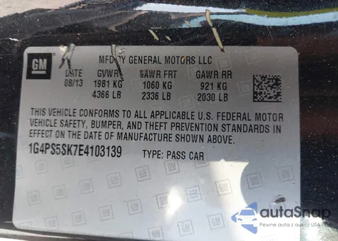 2014 Buick Verano Leather Group из США, поврежденный, VIN 1G4PS5SK7E4103139